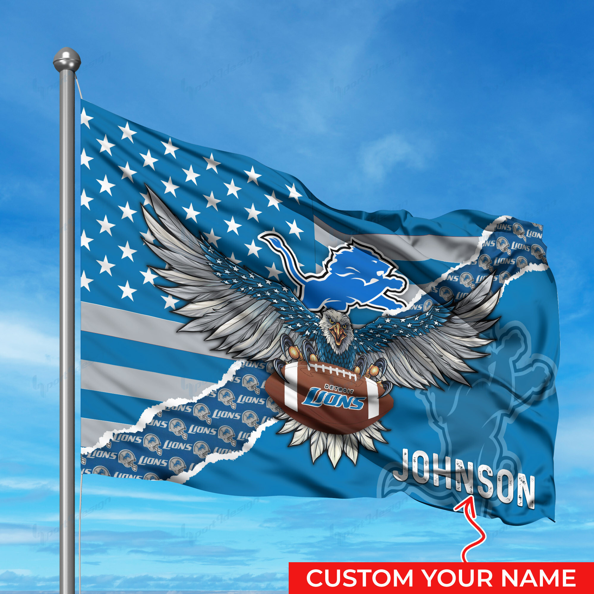 detroit lions personalized flag 285 vshzq