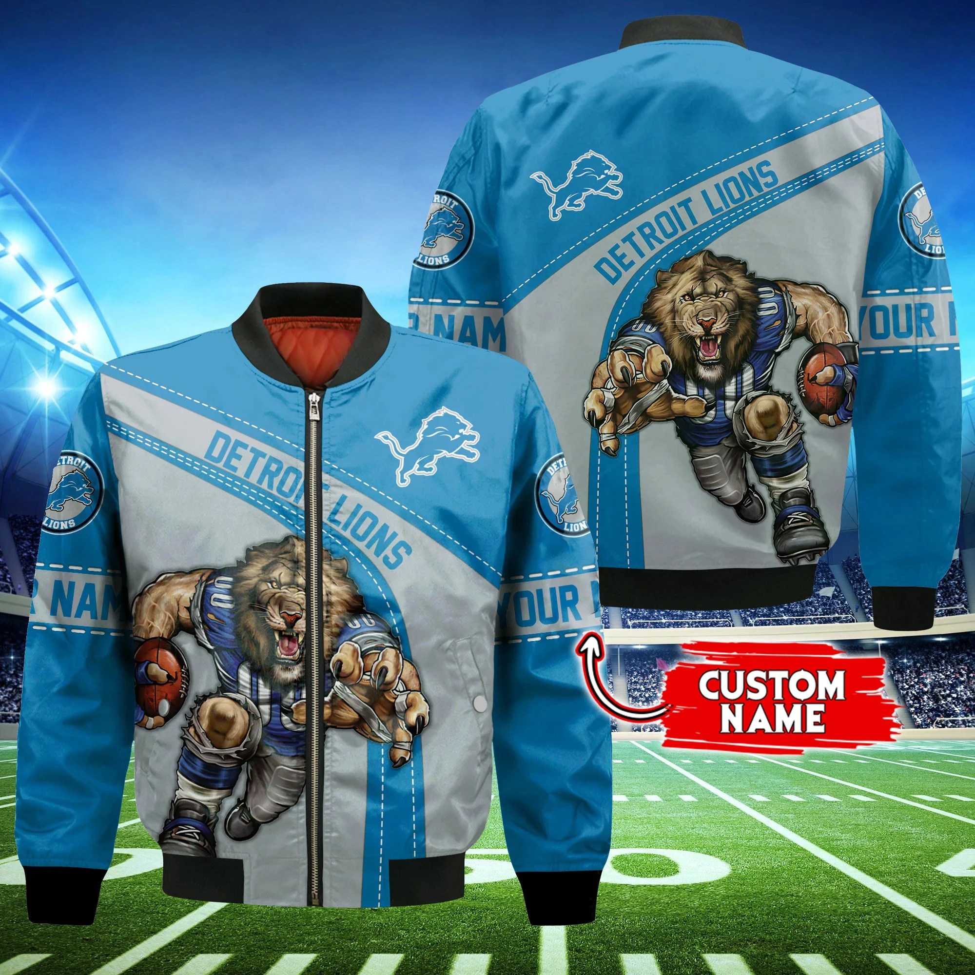 detroit lions personalized thick bomber jacket cs118 djuga