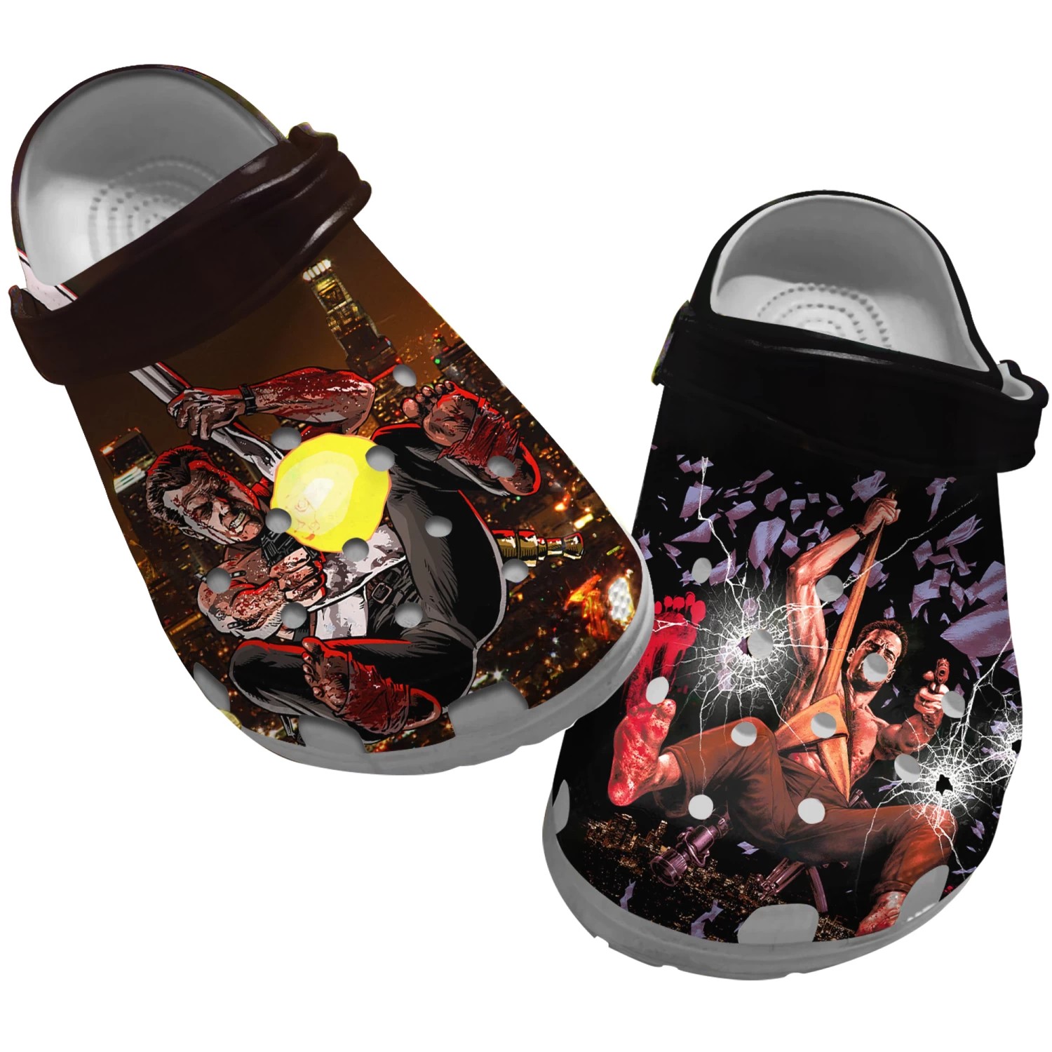 die hard movie bruce willis escape from high building clogs for kids and adults 1v9zt