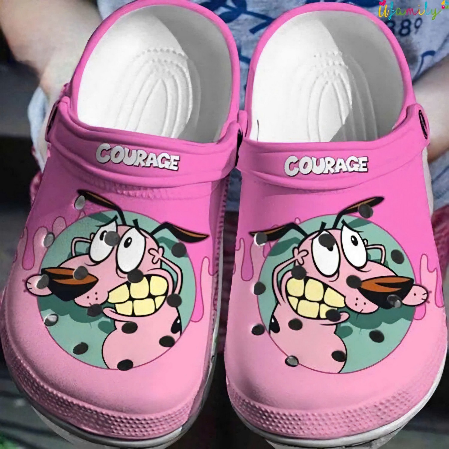disney cartoon movie courage pink clogs for kids and adults xdltu