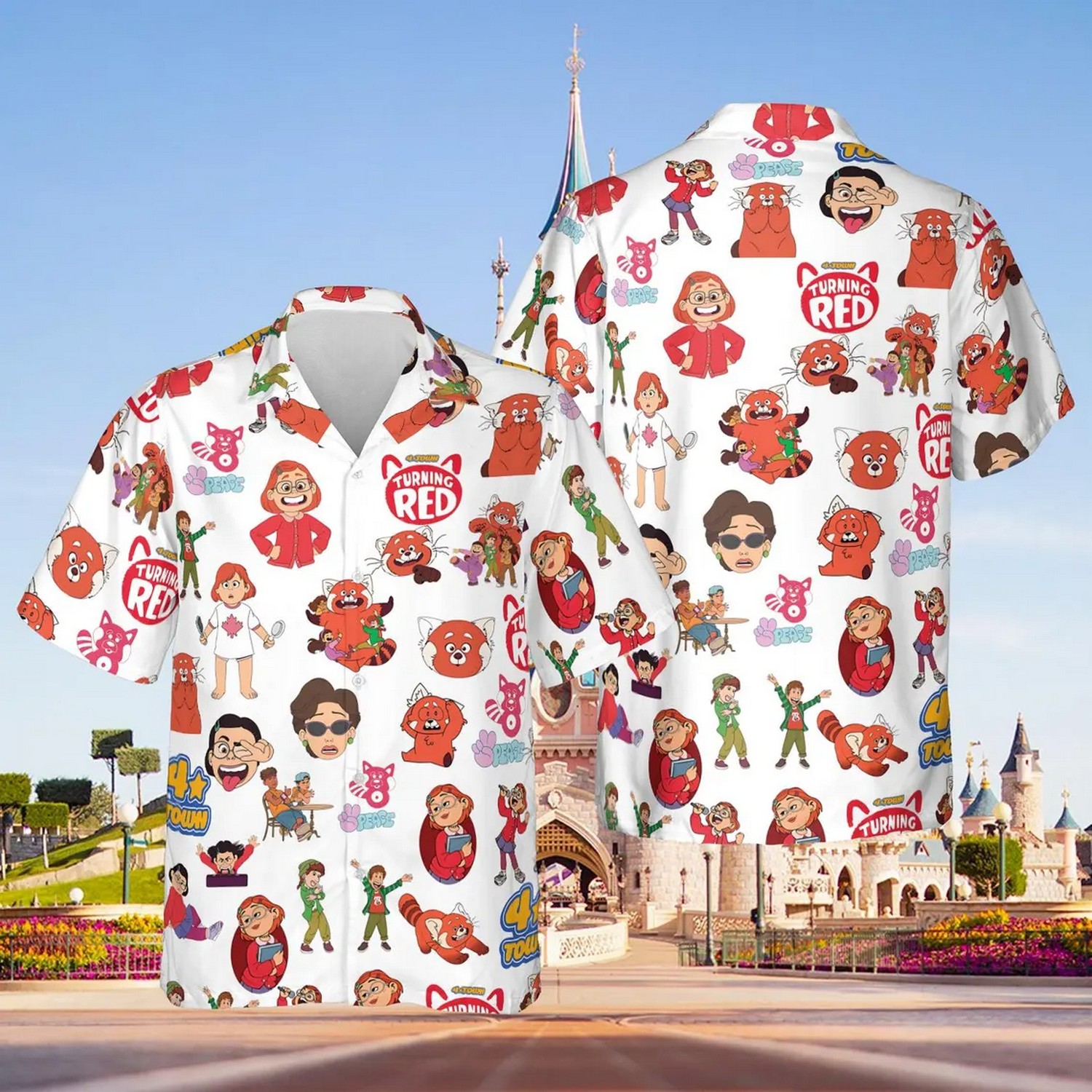 disney cartoon movie turning red hawaiian shirt kprnm