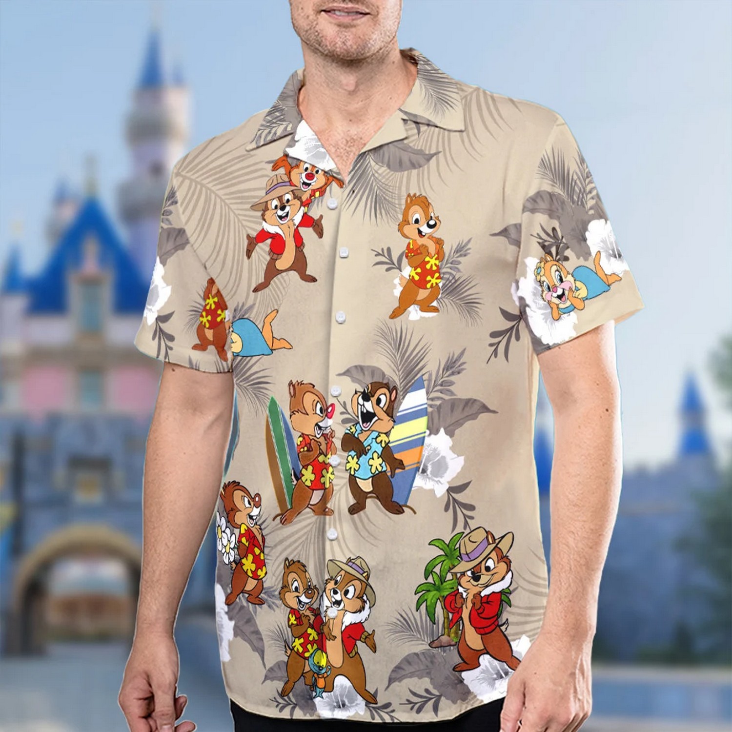 disney chip and dale summer beach hawaiian shirt 9d0ax