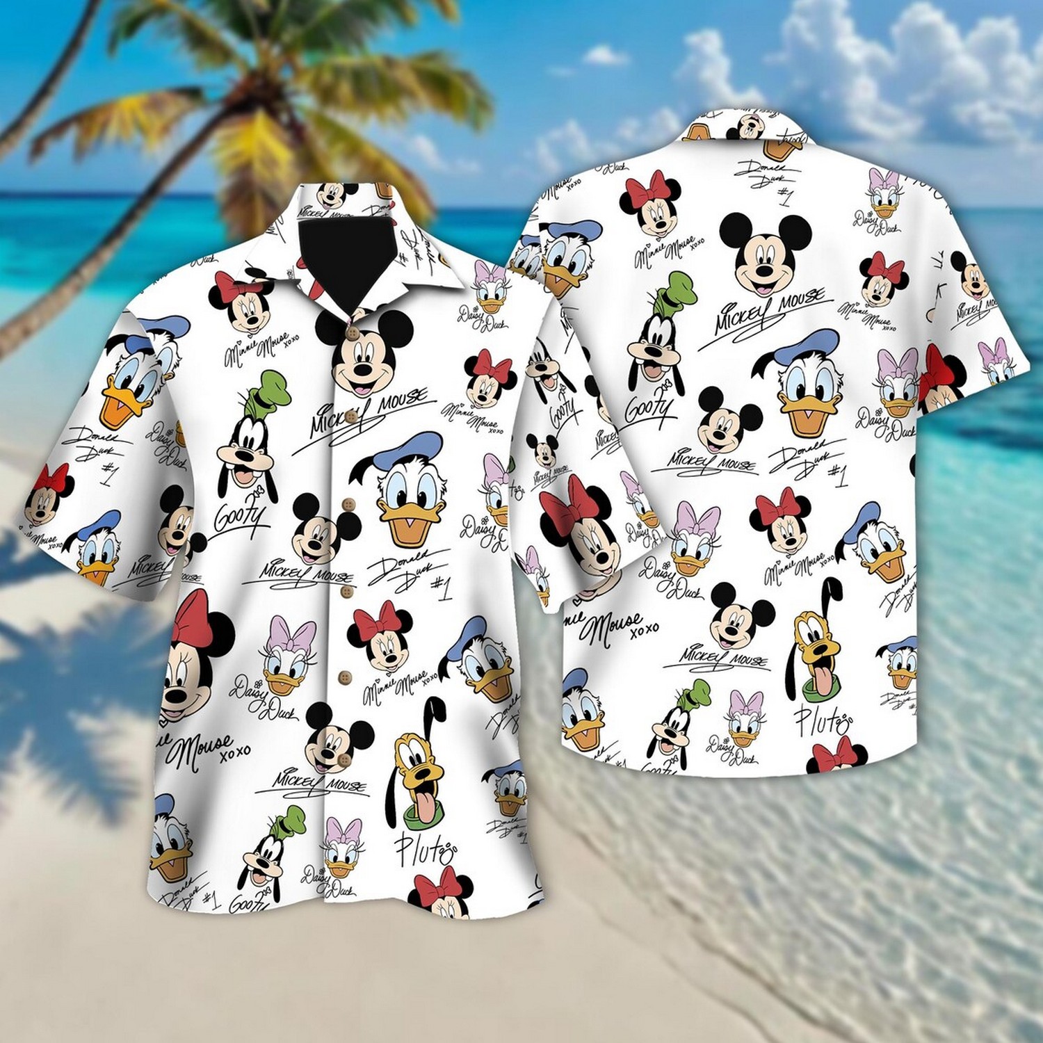 disney mickey and friends signature hawaiian shirt h2odb