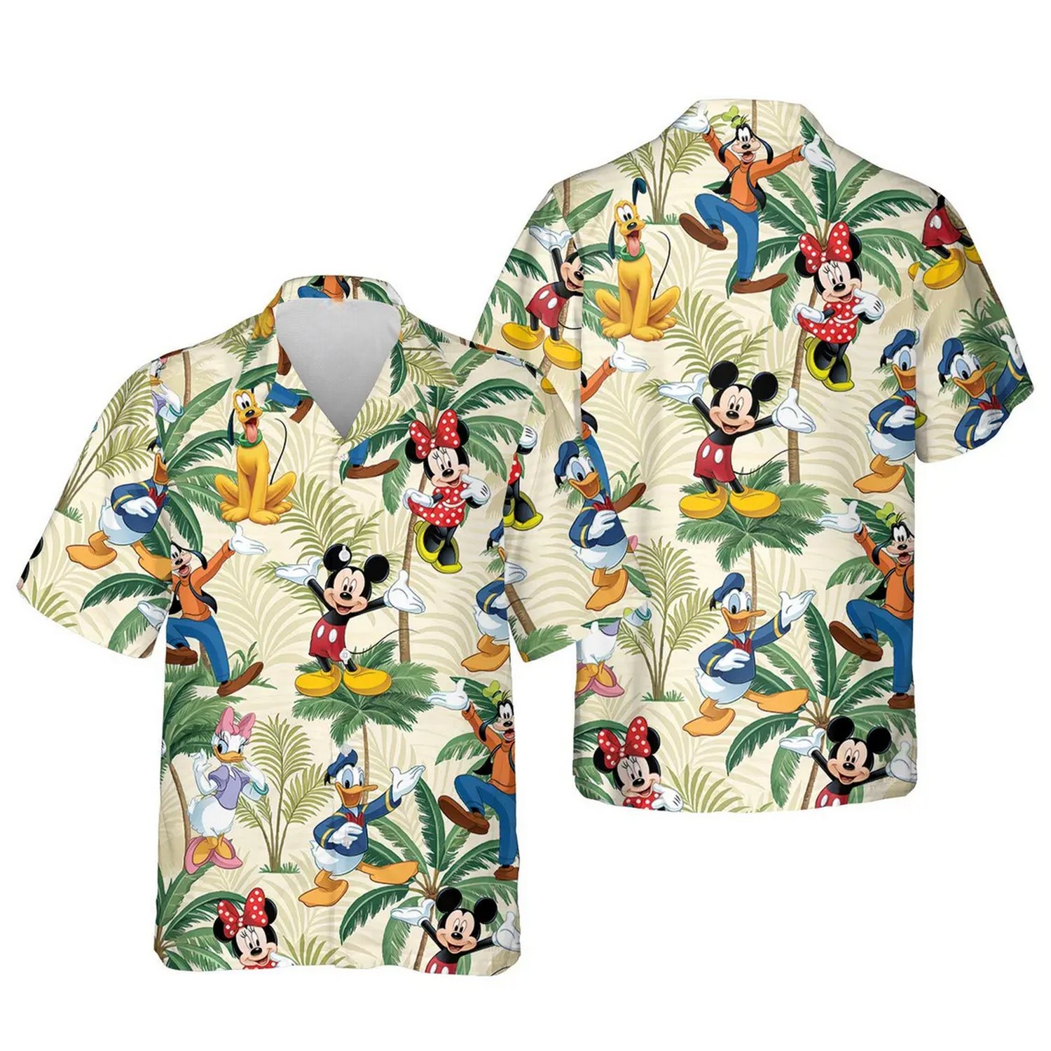 disney mickey and friends tropical floral hawaiian shirt 5dsnm