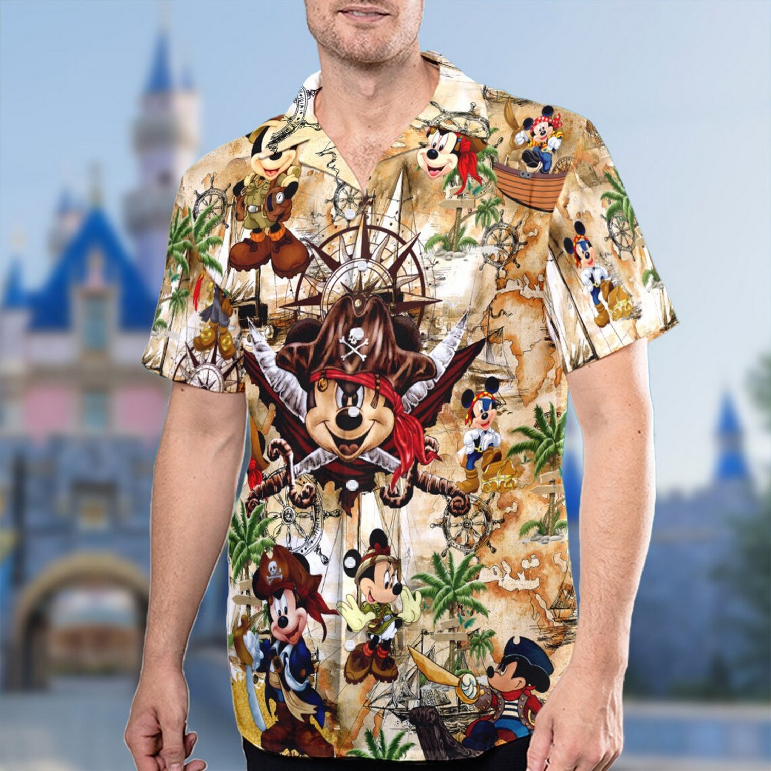 disney mickey mouse pirates of the caribbean hawaiian shirt gqa5b