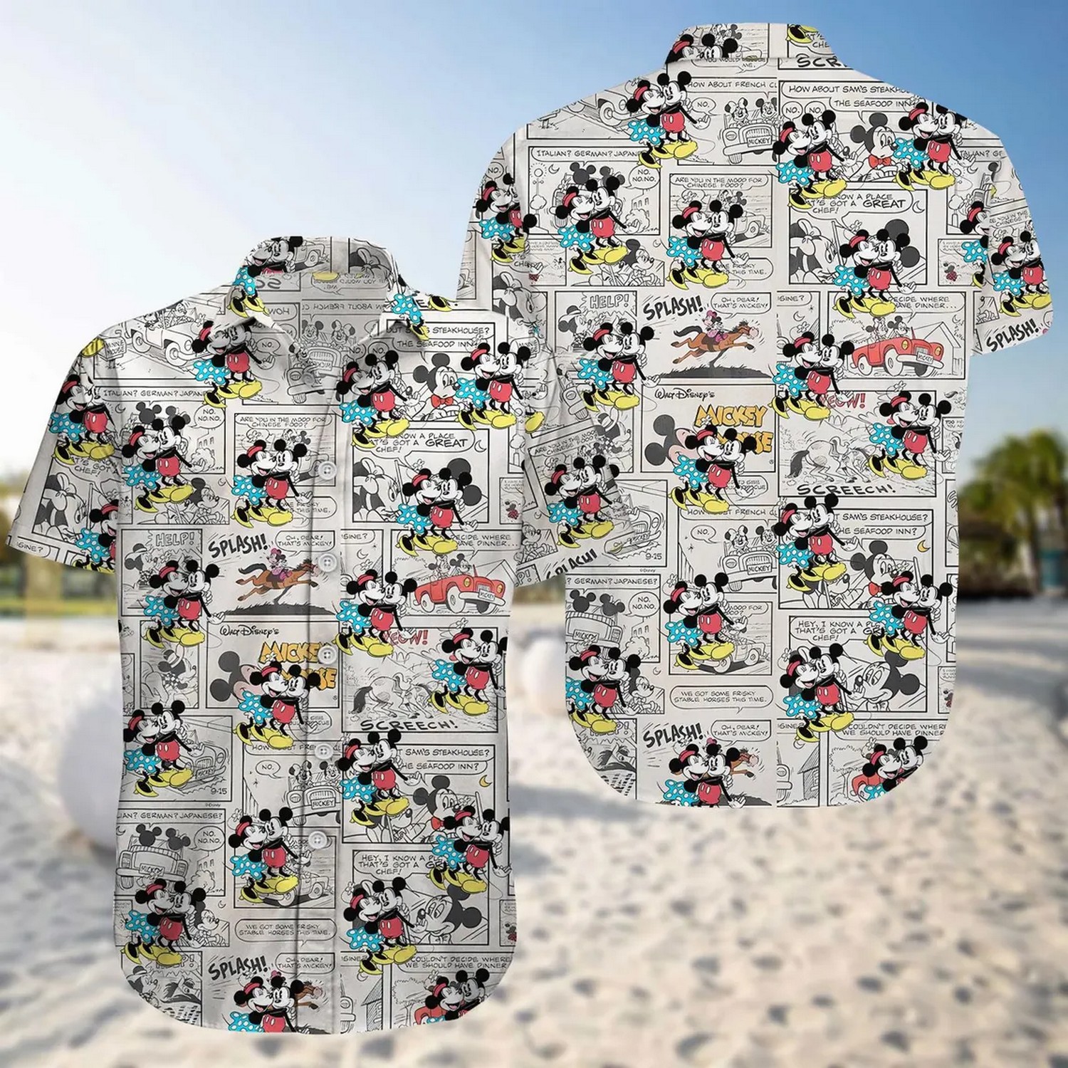 disney princess mickey and minnie mouse comis hawaiian shirt csga8
