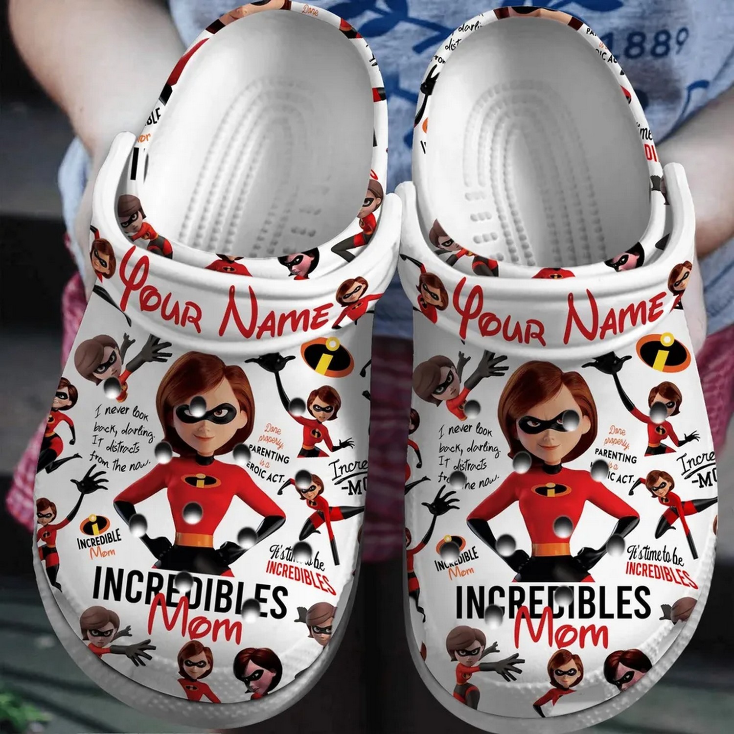 disney the incredibles mom white clogs for kids and adults 40url