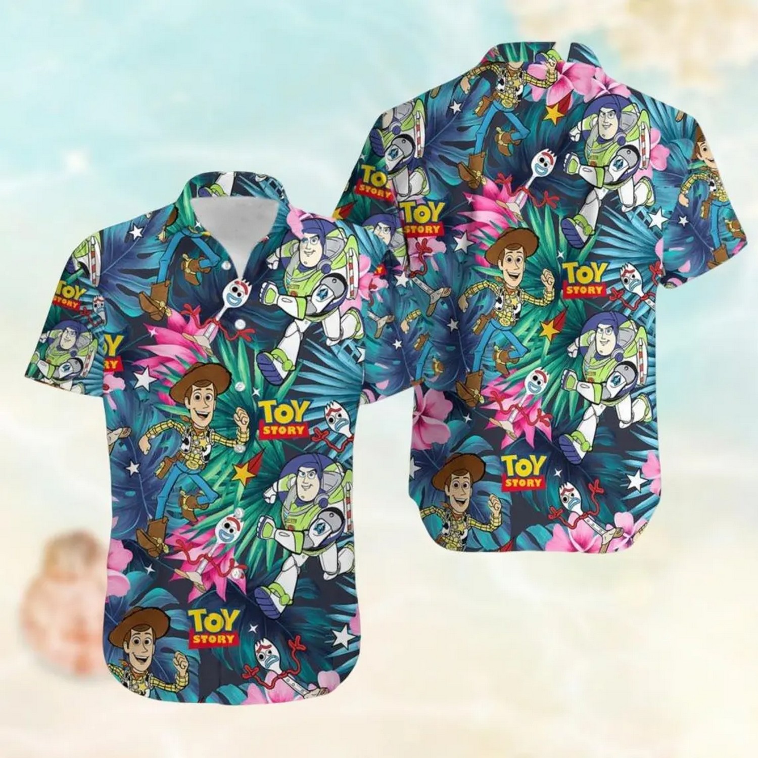 disney toy story friends tropical hawaiian shirt dt796