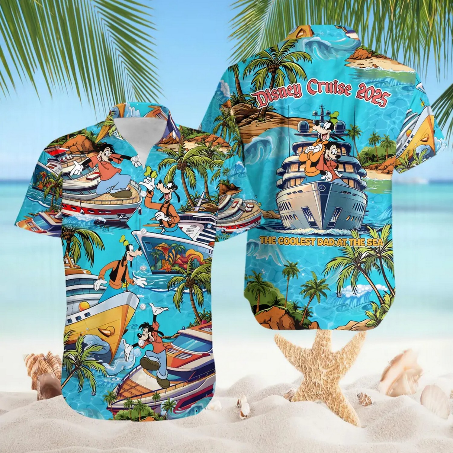 disneyland cruit 2025 goofy dog hawaiian shirt kedan