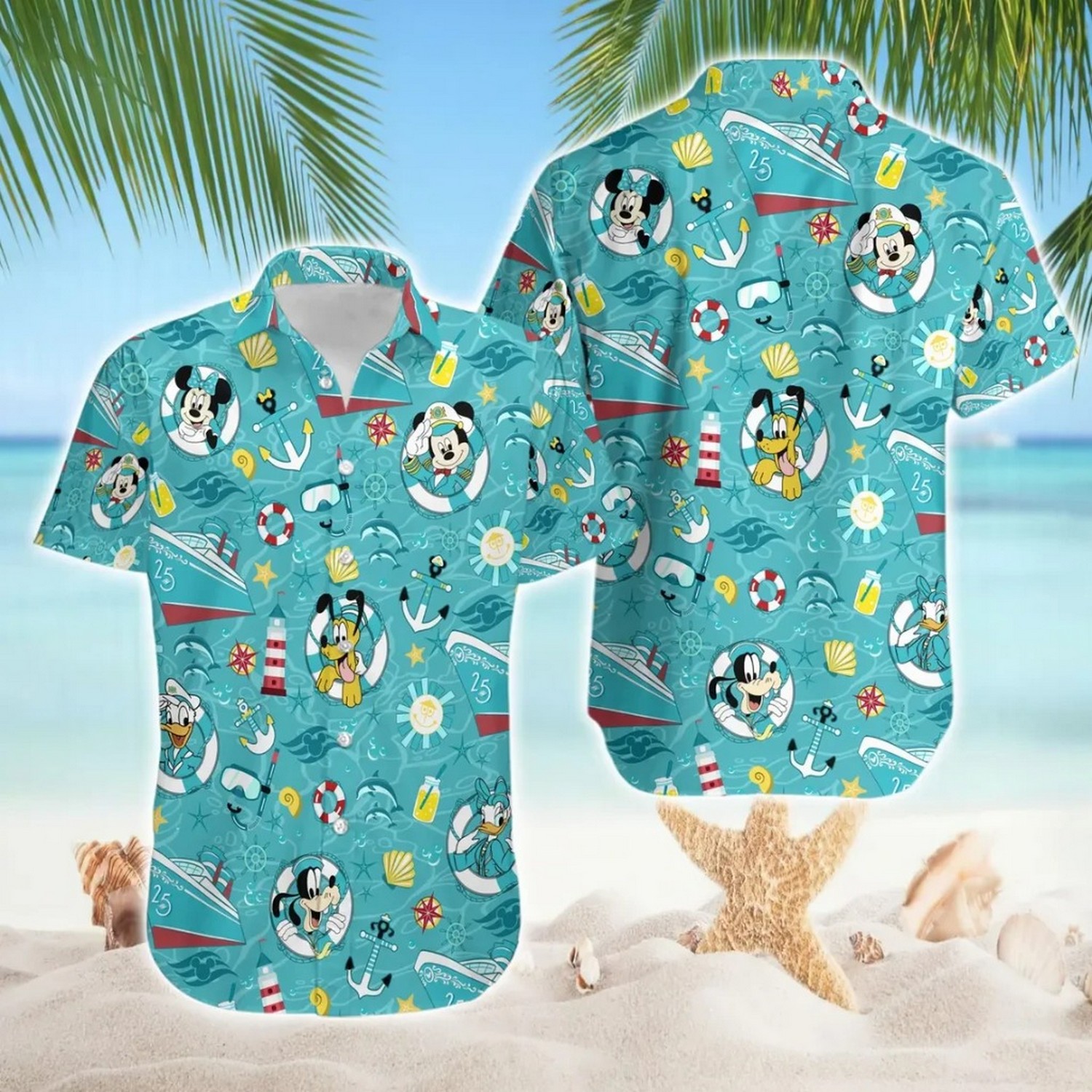 disneyland mickey and friends cruise hawaiian shirt 7vsbl