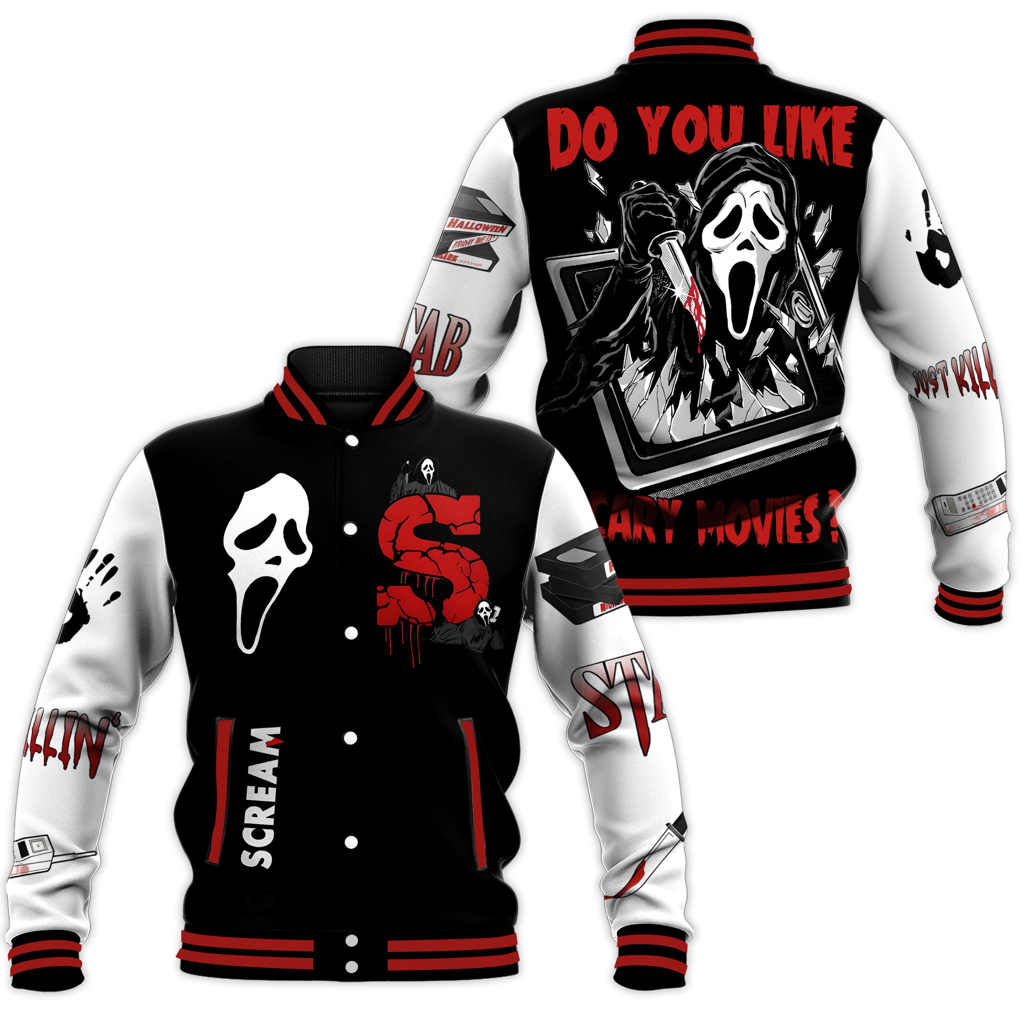 do you like scary movies the scream baseball jacket jzm6e