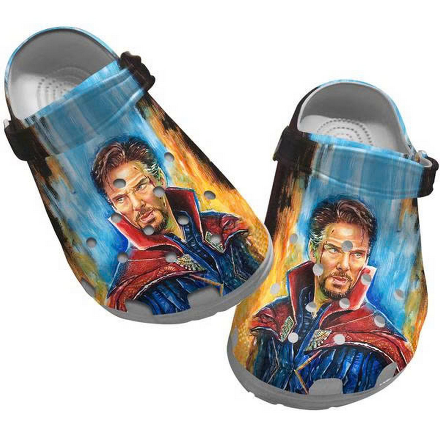 doctor strange colorfulwwater background clogs for kids and adults n4ymr