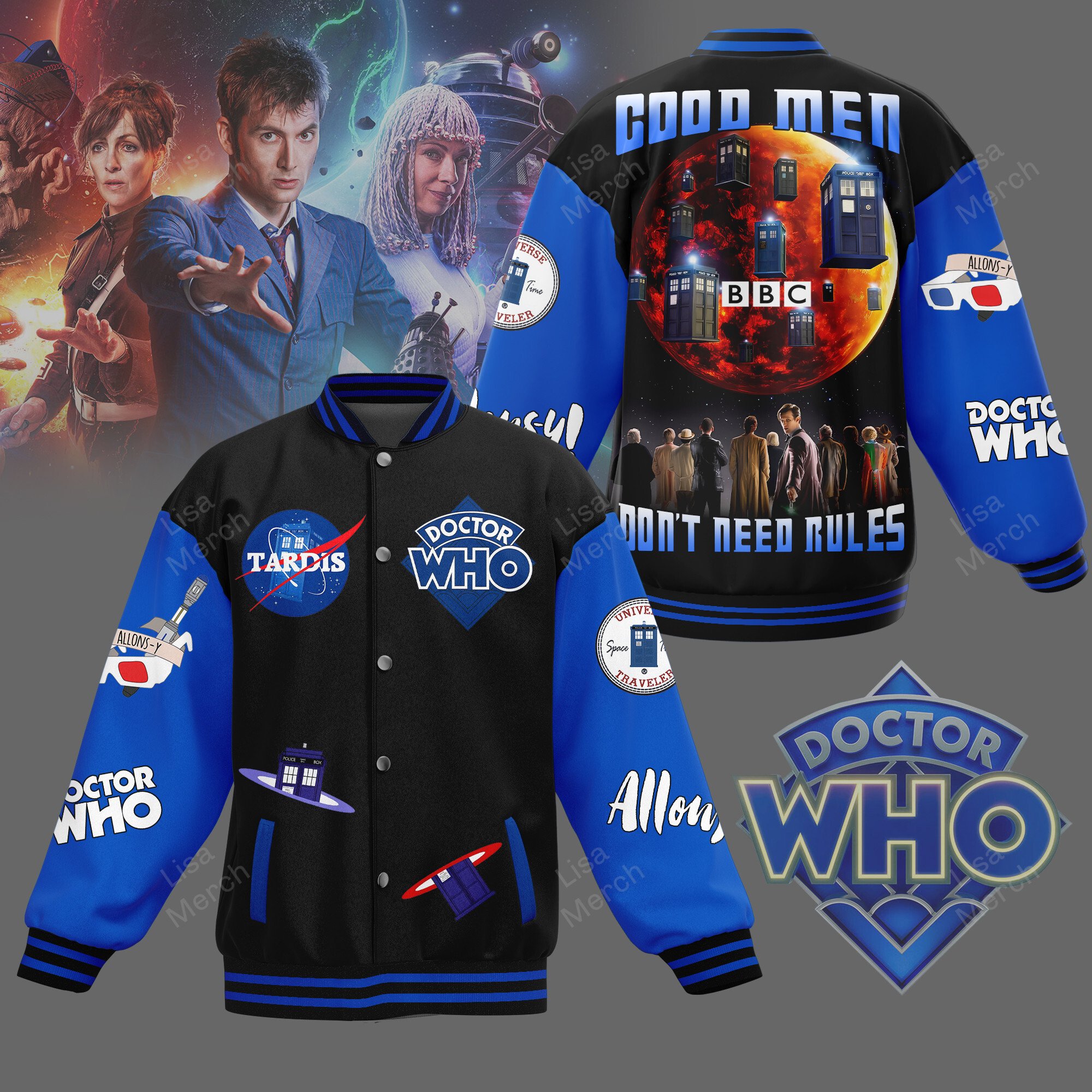 doctor who good men dont need rules baseball jacket opbzx