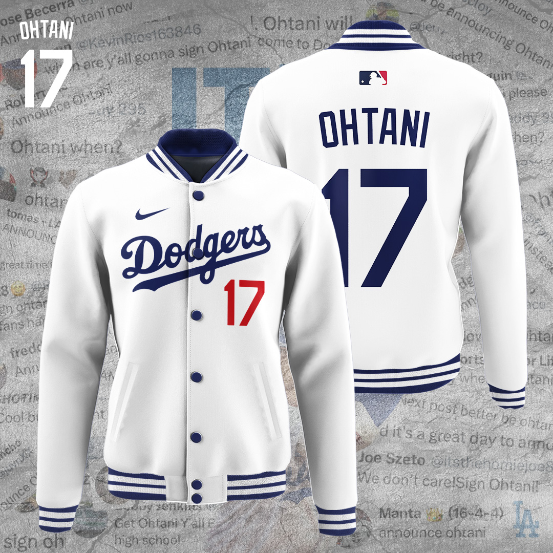 dodgers white 17 mlb classy baseball jacket x5twp