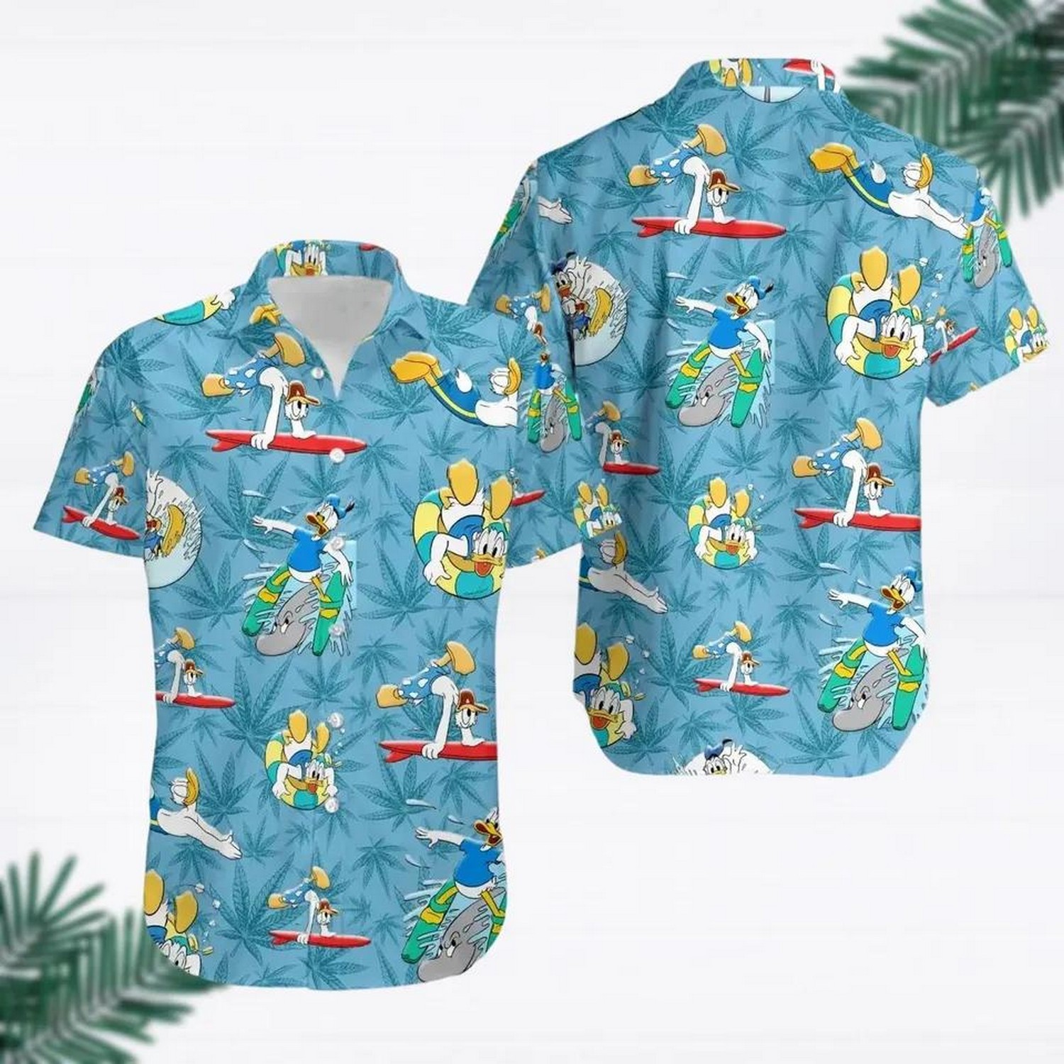 donald duckksurfing tropical summer vacation hawaiian shirt oqzjw