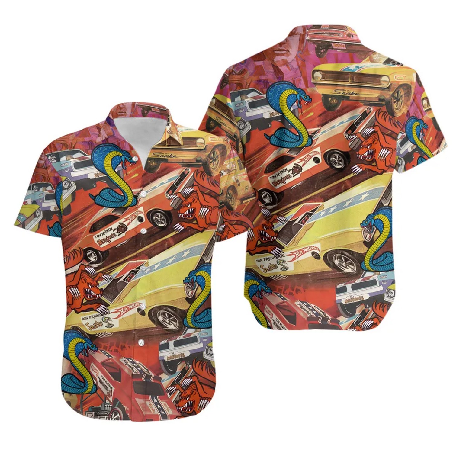drag racing snake and mongoose car hawaiian shirt et6va