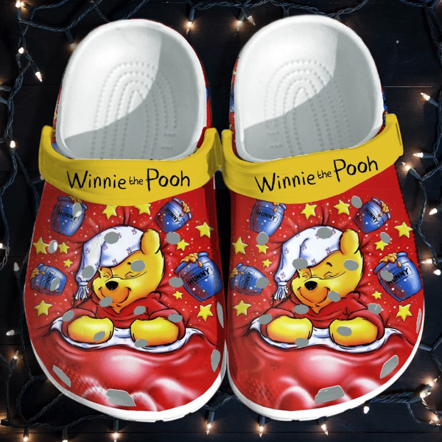 dreamer winnie the pooh with honey red clogs for kids and adutls tr19b