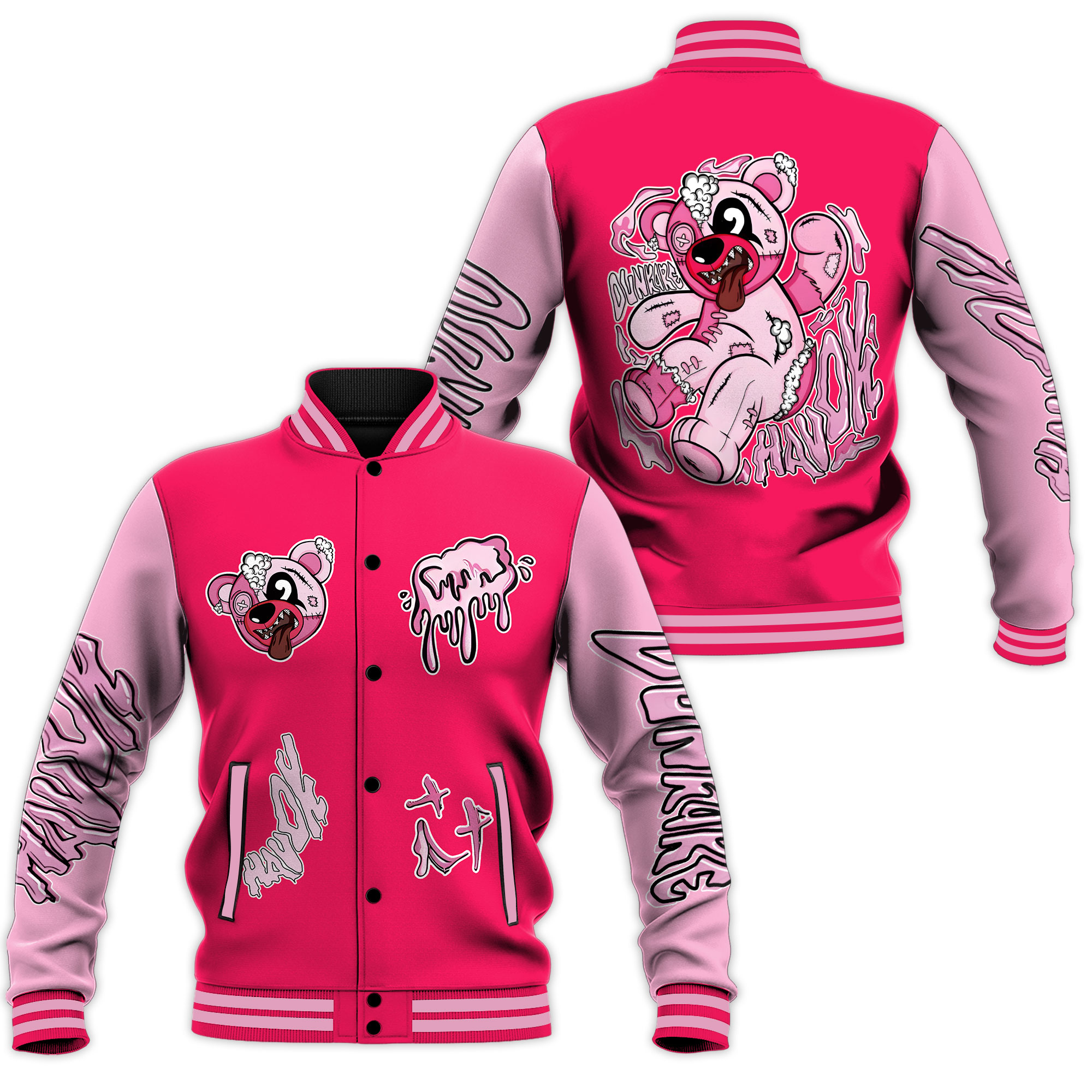 dunkare hyper violet 4s hot pink design baseball jacket mrawb