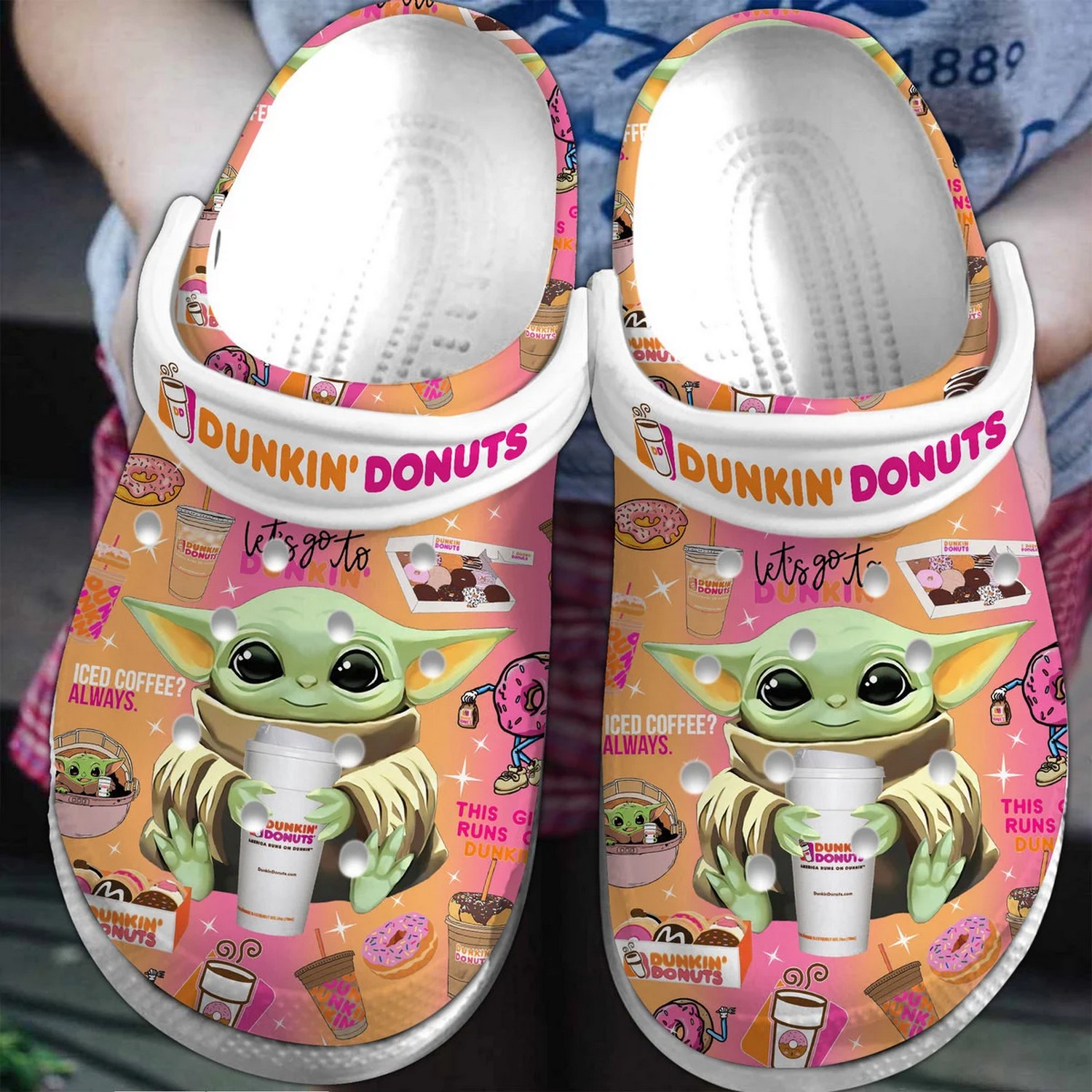 dunkin dounuts baby yoda star wars clogs fast shipping available 23dpv