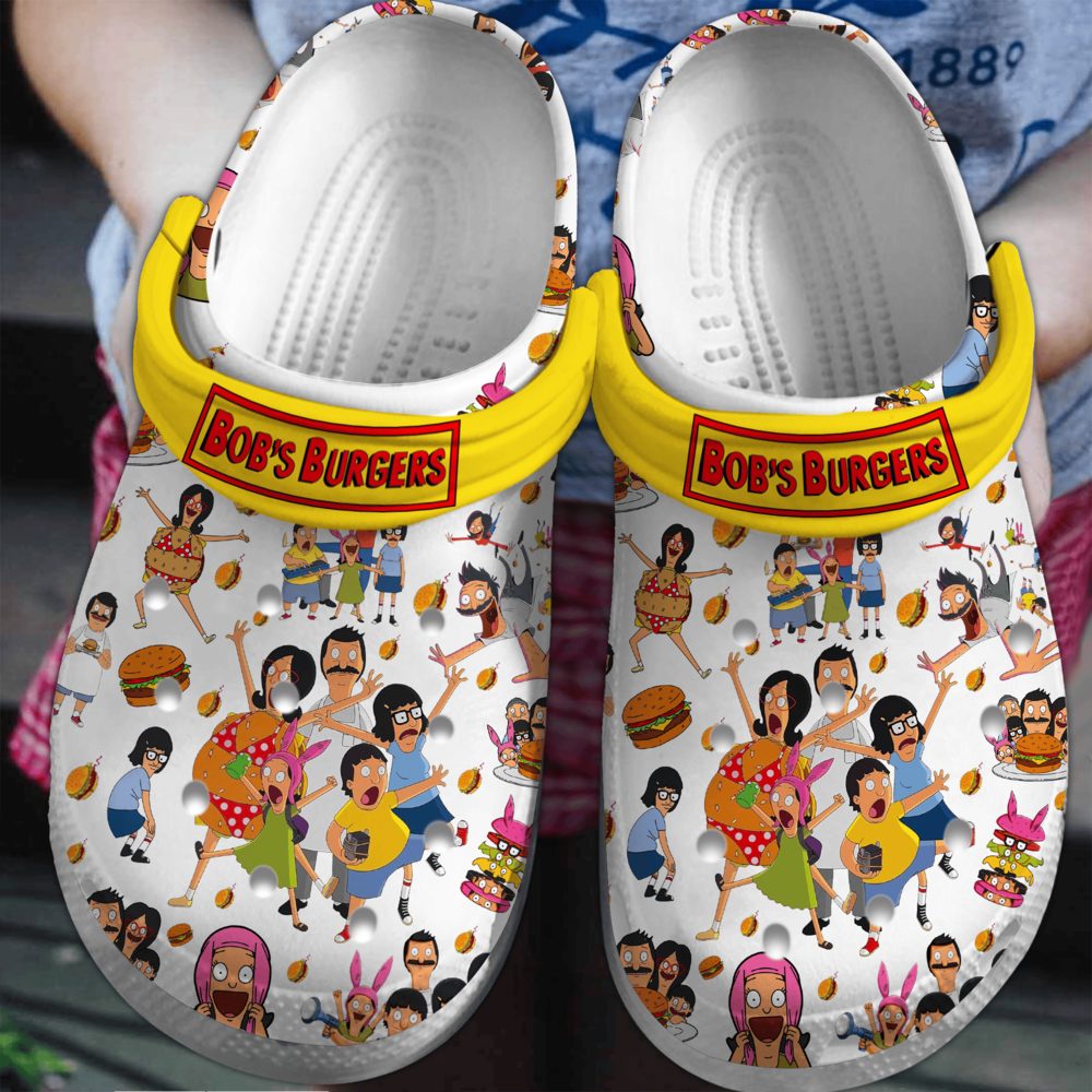 durable bobs burger tv series cartoon clogs for kids and adults dm6zw