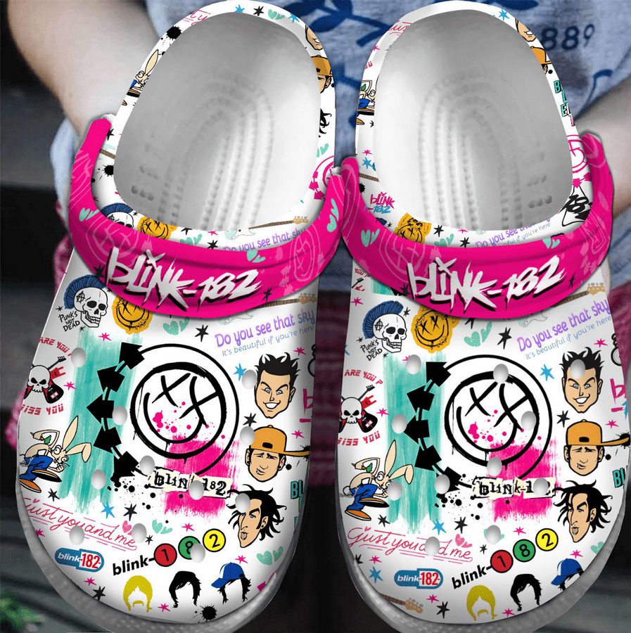 durable flip flop blink 182 music clogs for kids and adults ixhl5