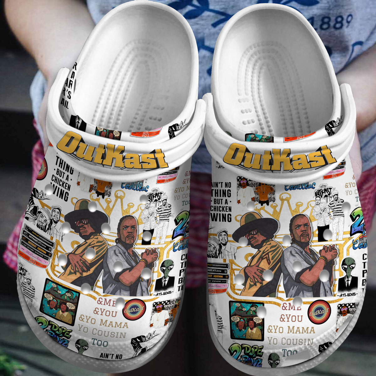 durable outkast white music clogs for kids and adults bojxe