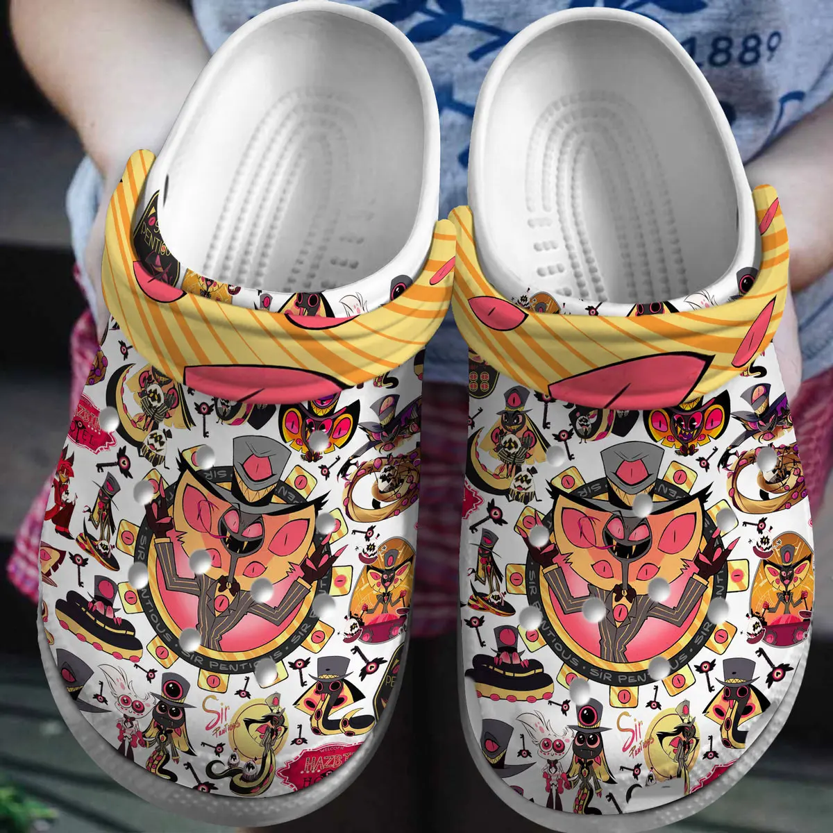 durable soft sandals sir pentious of hazbin hotel tv series clogs loozk
