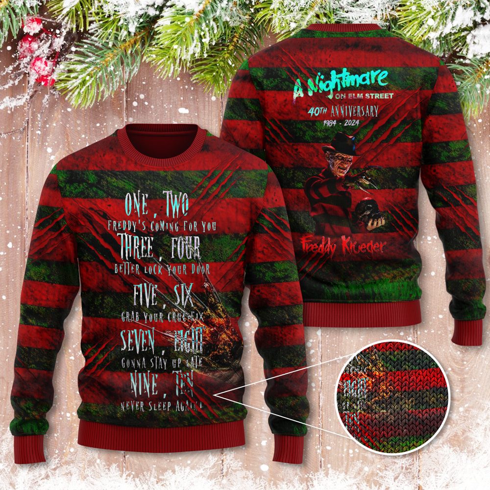 dyYW100a 111Freddy Krueger Ugly sweater HUNGVV6715 1