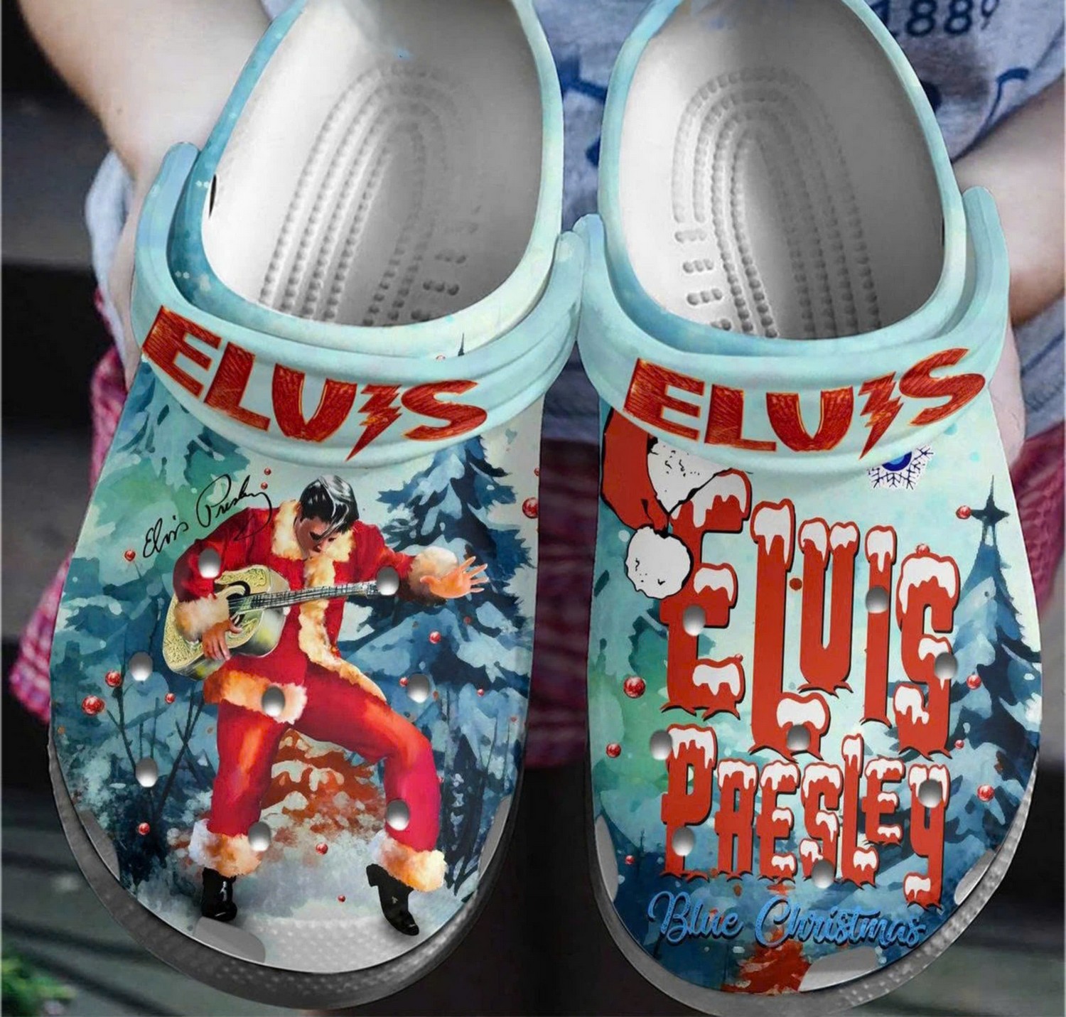 elvis presley blue christmas santa claus is back in town clogs for kids and adults 6ncl1 elvis presley blue christmas santa claus is back in town clogs for kids and adults 6ncl1