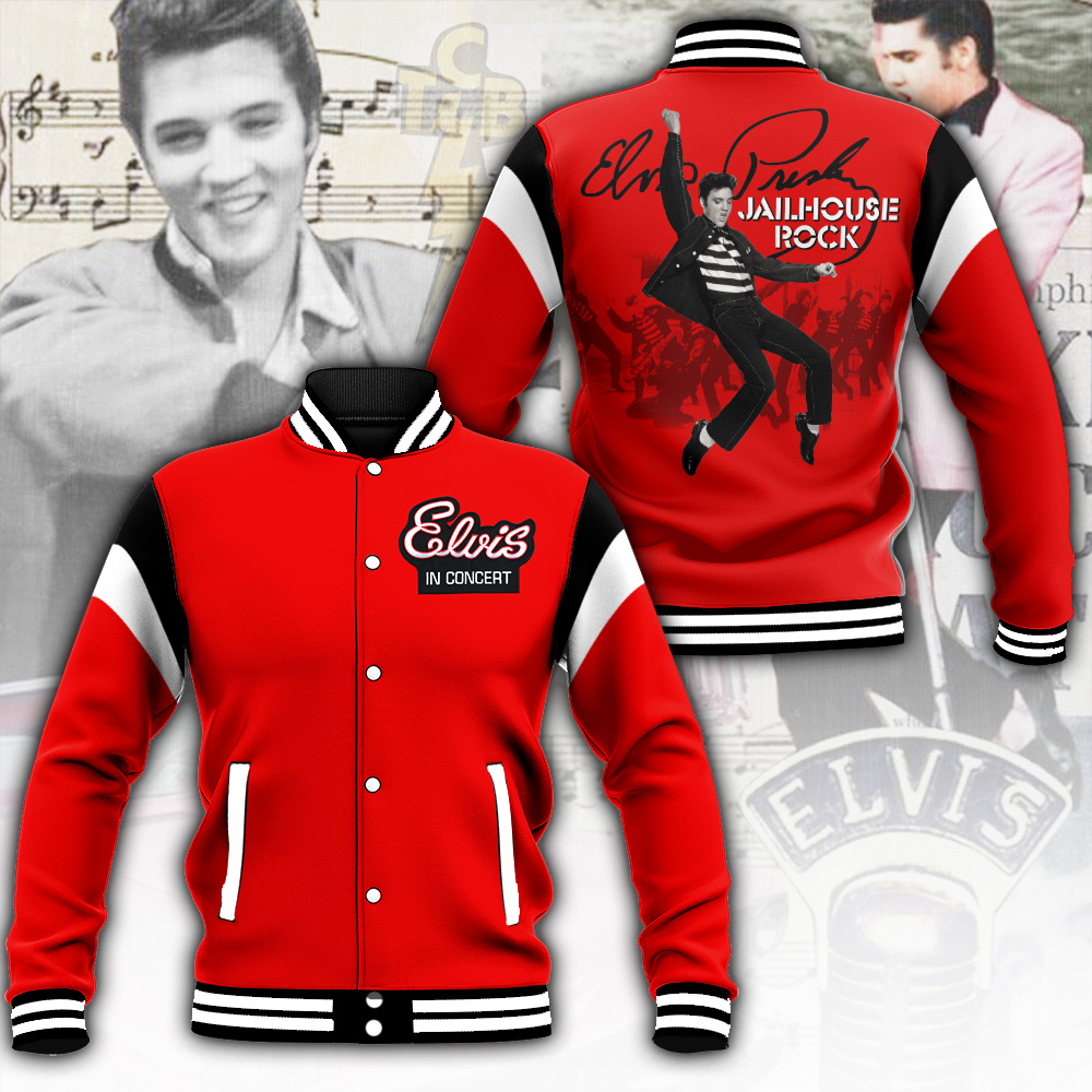 elvis presley in concert jail house rock baseball jacket jnrcm
