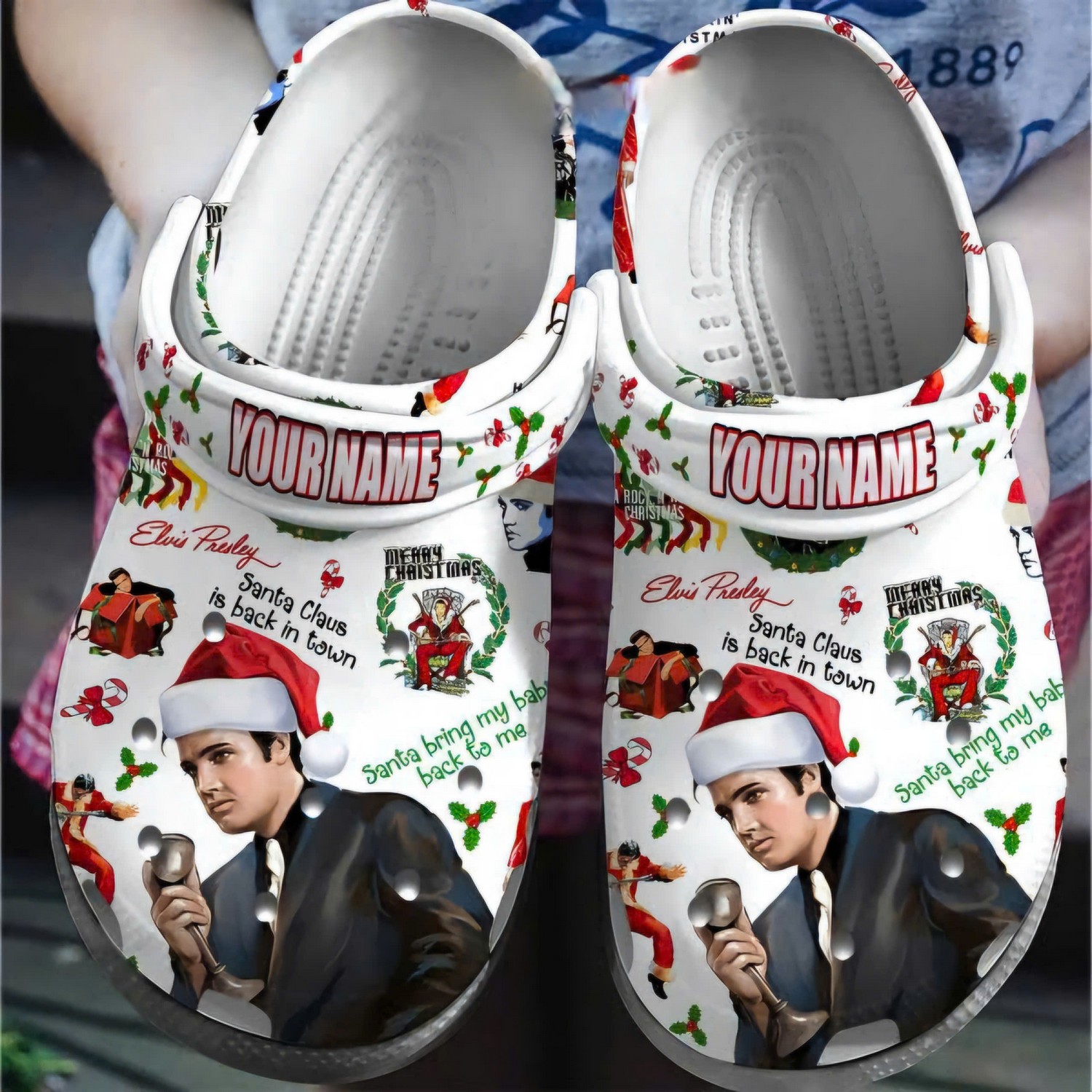 elvis presley santa claus is back in town bring my baby back to me christmas clogs fast shipping available nofl8