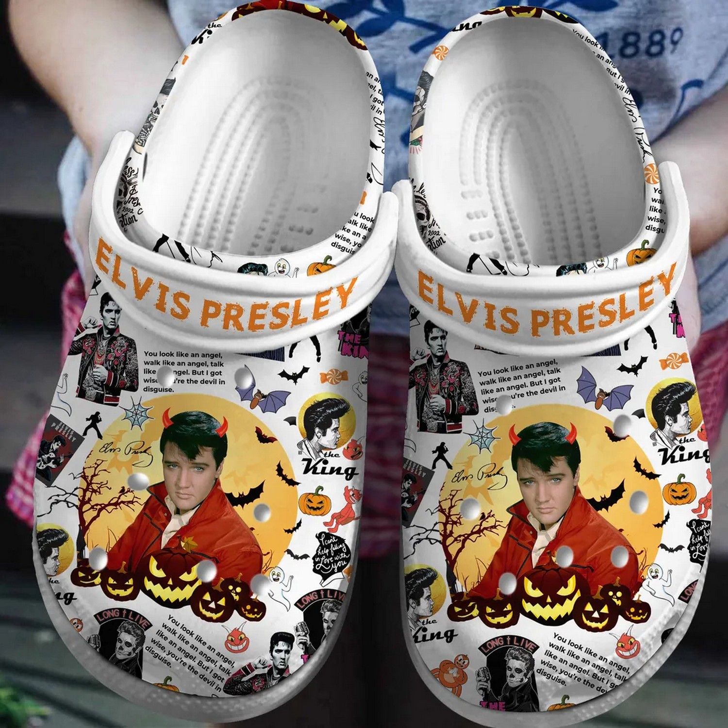 elvis presly happy halloween clogs for kids and adults fast shipping mlp8a