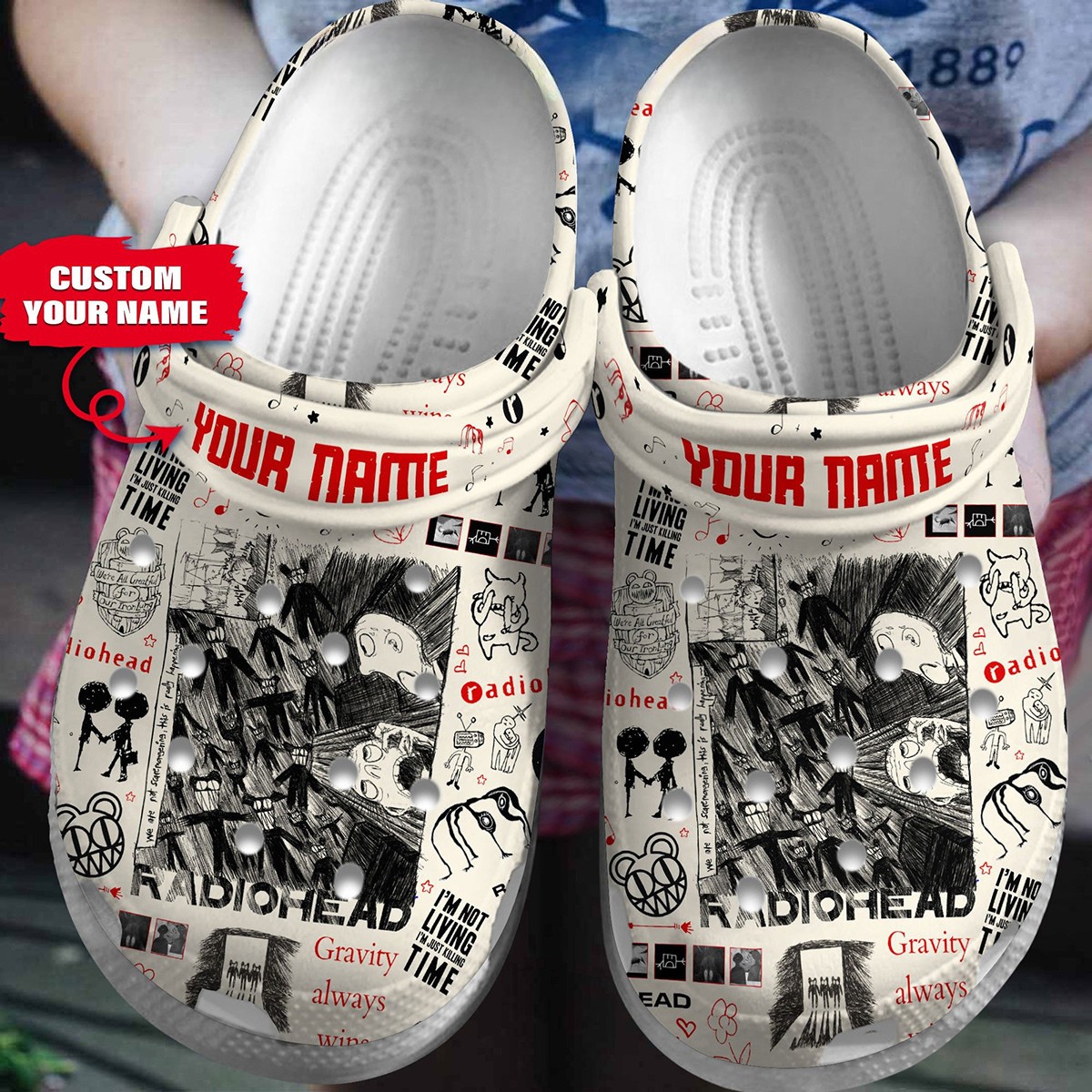 exotic customized shoes radiohead music clogs fast shipping worldwide kyvr3