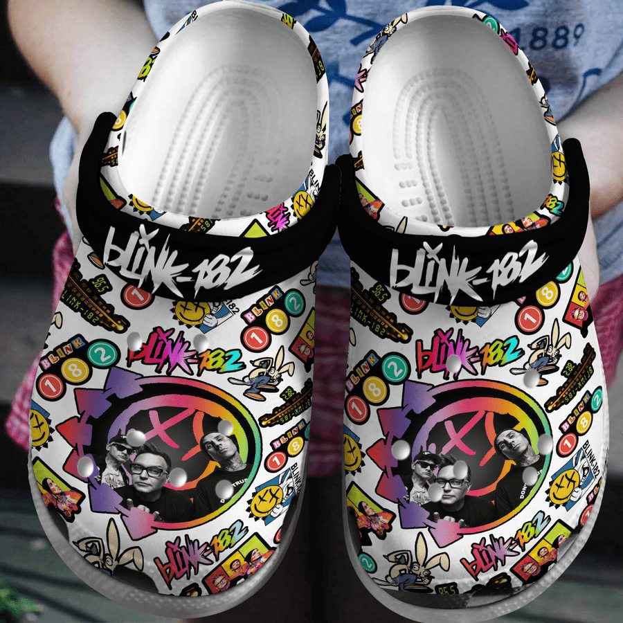 eye catching blink 182 music clogs for kids and adults w0wya