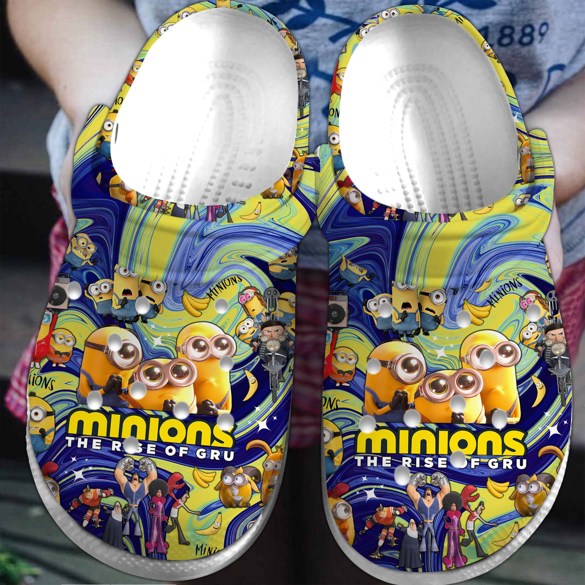 eye catching crocs funny minions colorful clogs rtrmf
