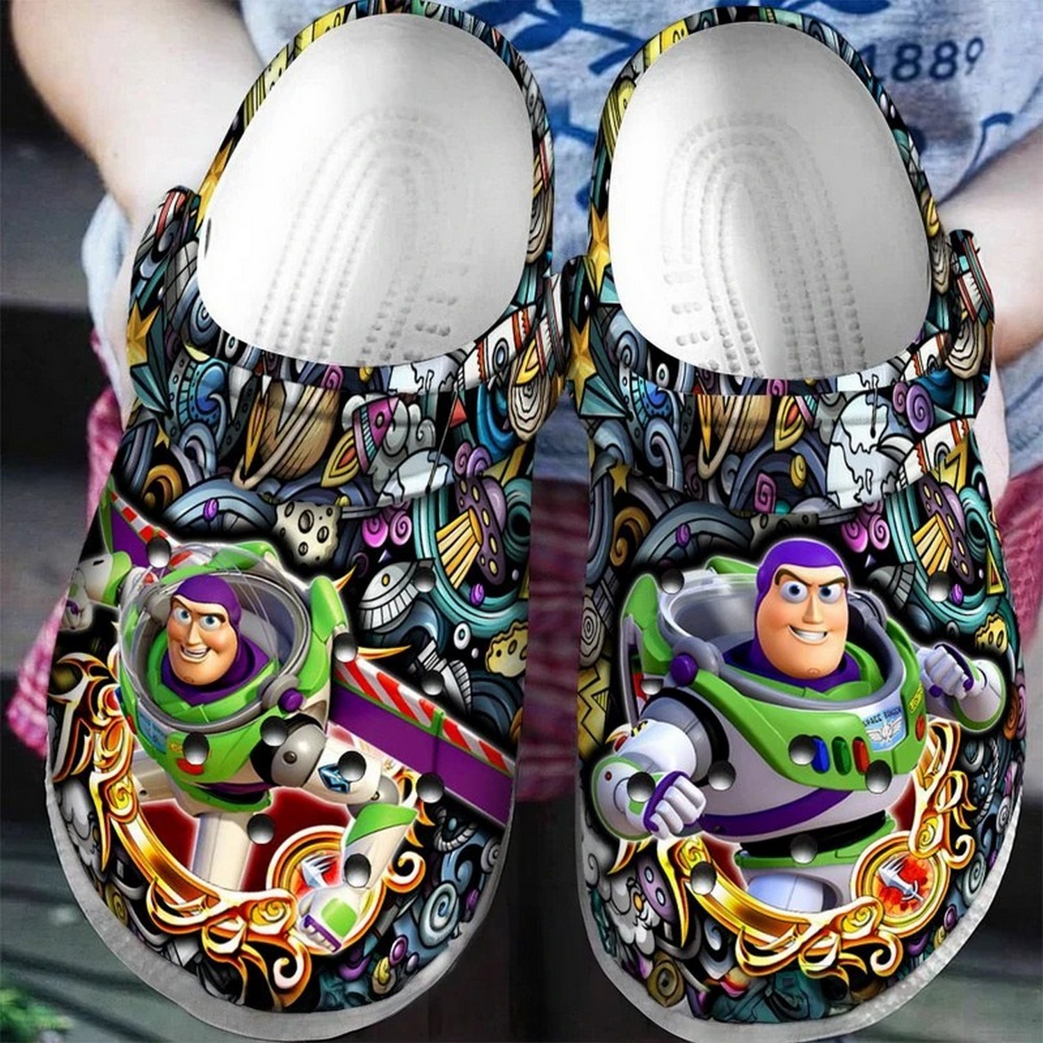 eye catching design buzz lightyear toy story clogs for kids 26 adults dw6da