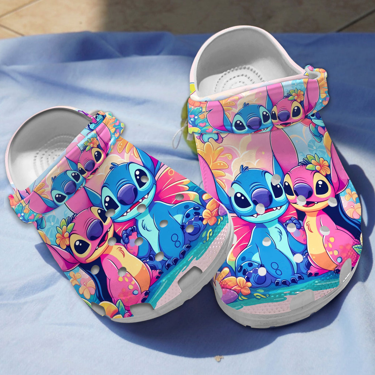 eye catching design funny stitch and angel cartoon clogs dnsqy