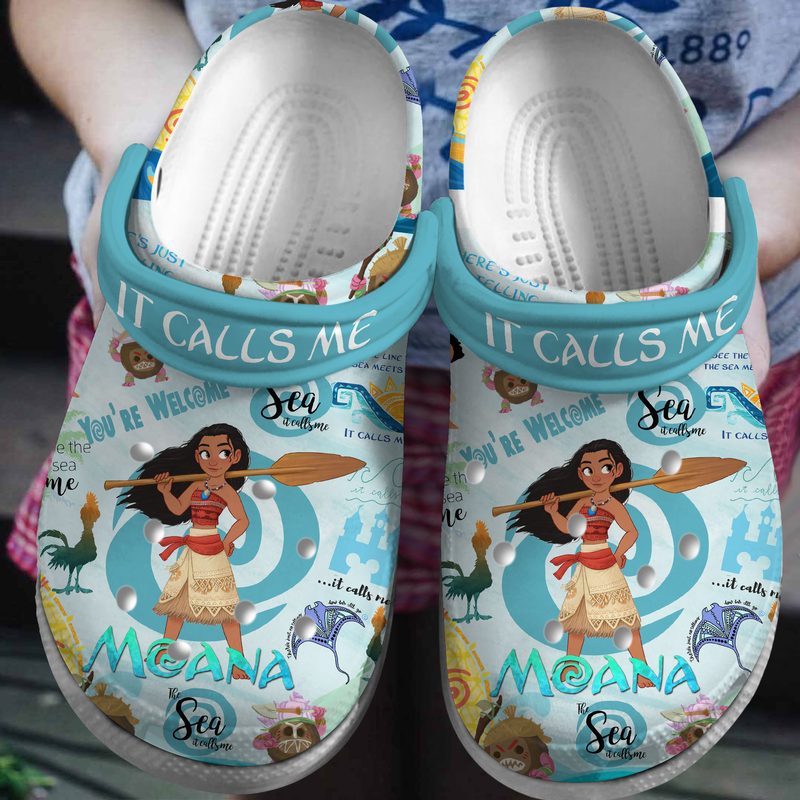 eye catching design moana blue clogs for kids 26 adults slc76