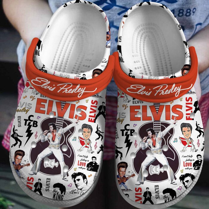 eye catching design singer elvis presley clogs shoes for fans shivk