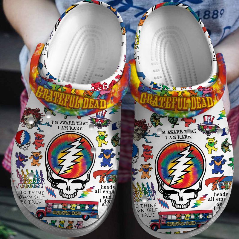 eye catching grateful dead music band unisex clogs asooc