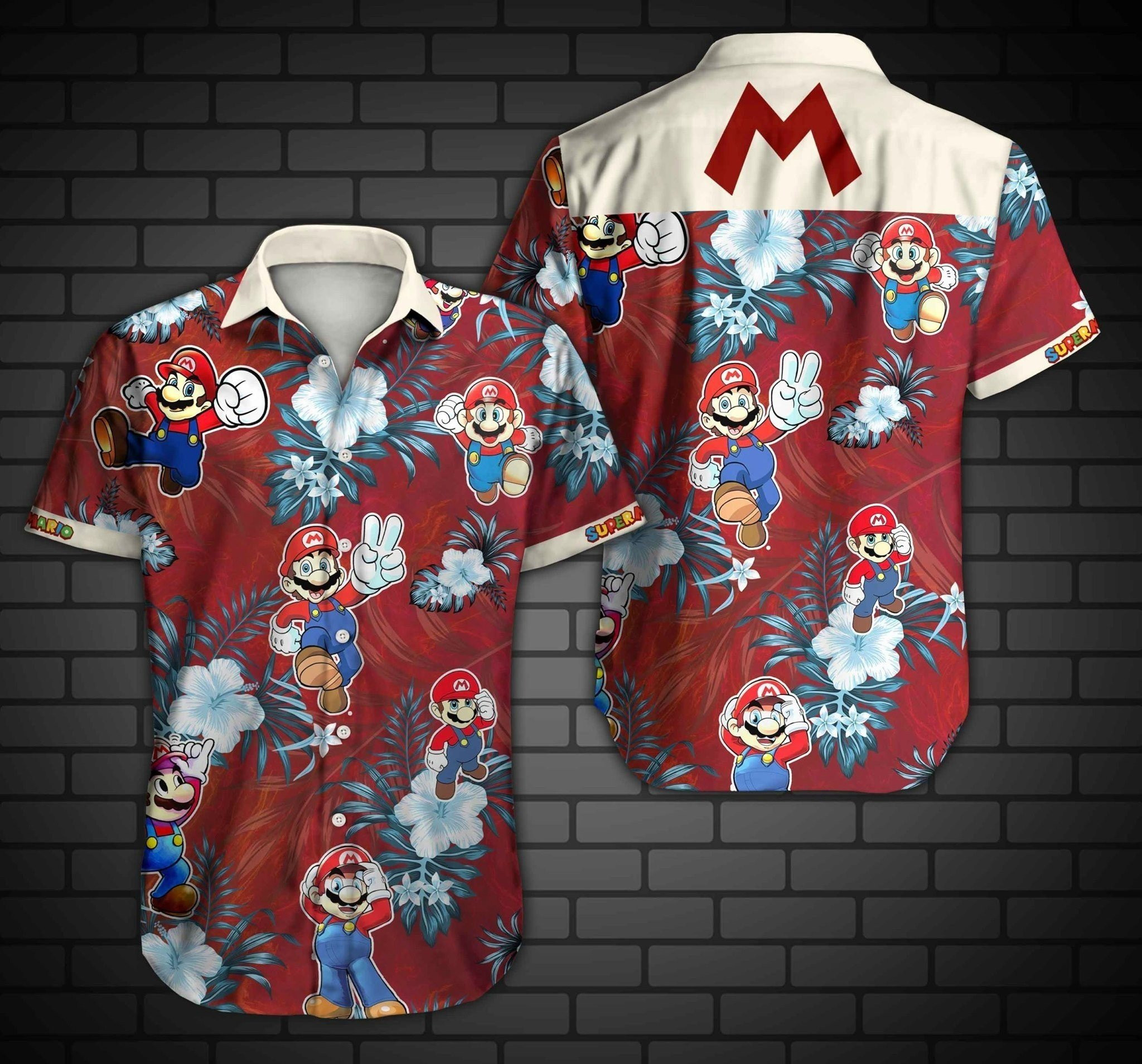 eye catching mario game hawaiian shirt ogg1f