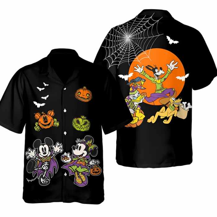 eye catching mickey mouse 26 friends love halloween hawaiian shirt ttuvf