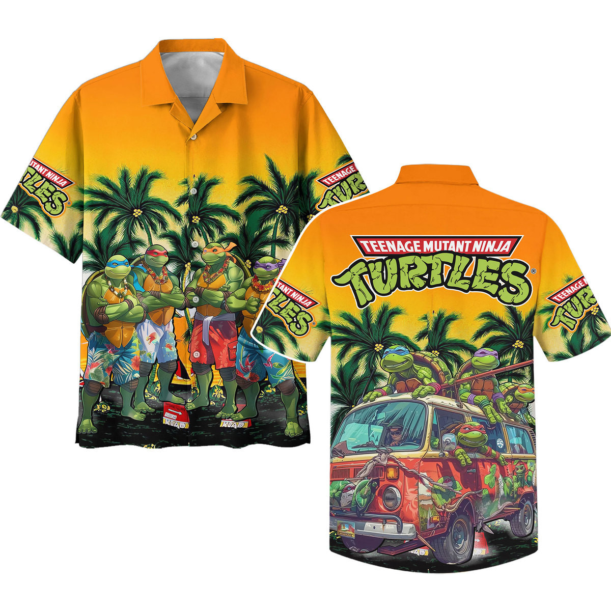 eye catching teenage mutant ninja turtles cartoon hawaiian shirt wpvw2