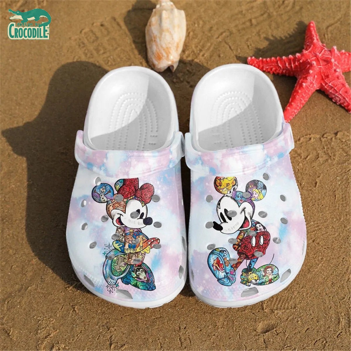 fairy tale style mickey and minnie mouse white clogs for kids 26 adults up2sc