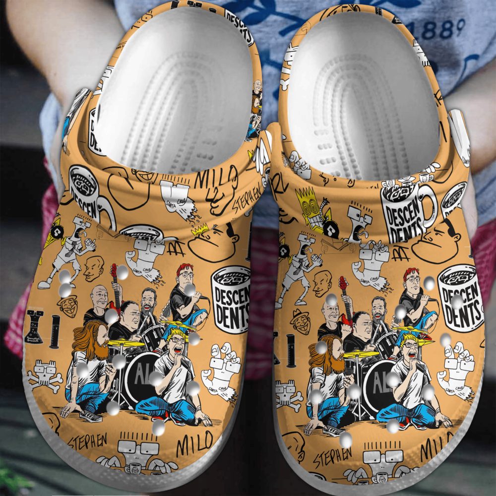 fashioanble descendents music orange clogs for kids and adults oz2lt