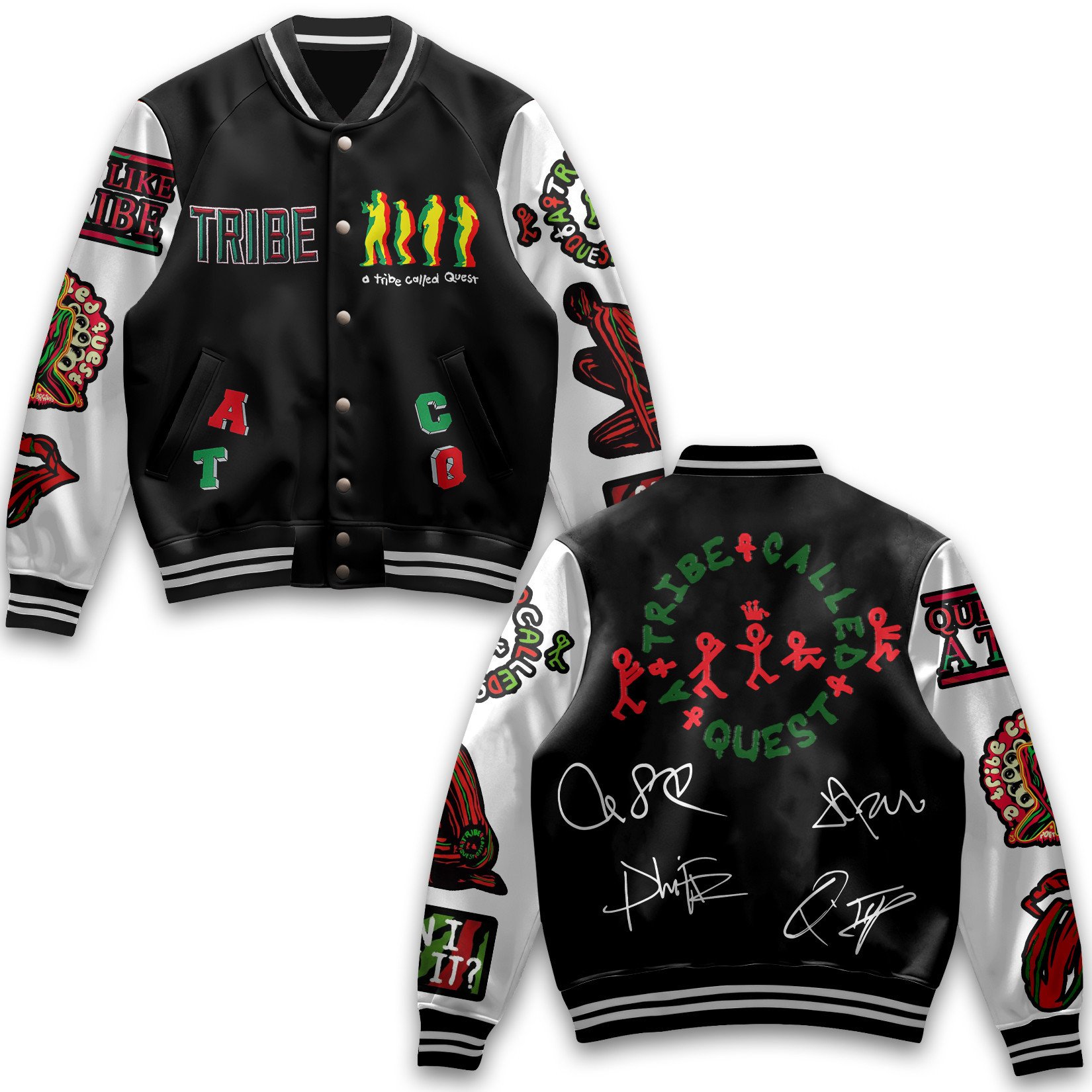 fashionable a tribe called quest black baseball jacket rswp1