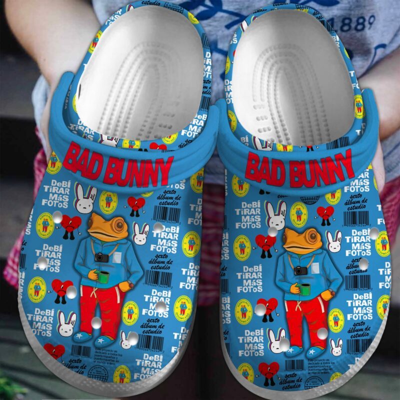 fashionable blue sandals bad bunny music clogs for kids and adults citx0