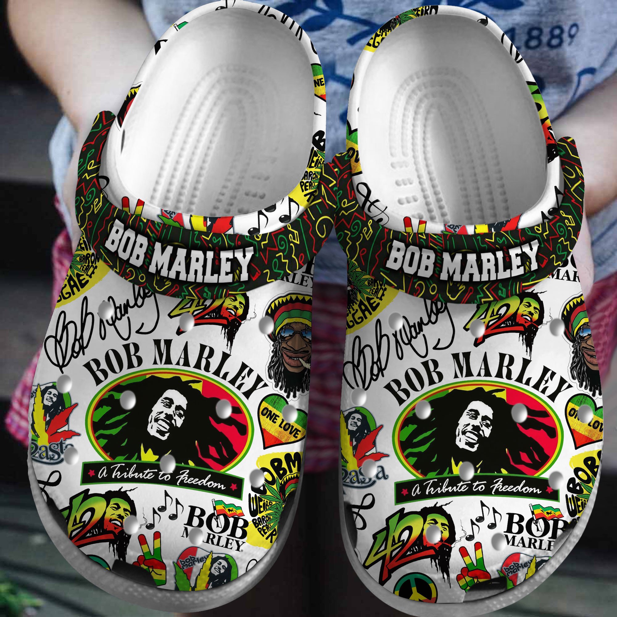 fashionable music design bob marley weed day clogs fast shipping worldwide fwfw0