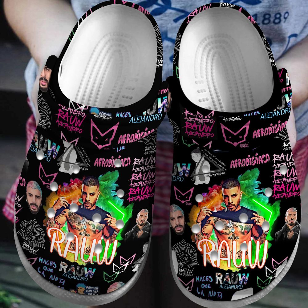 fashionable rauw alejandro music black clogs for kids and adults bobrv
