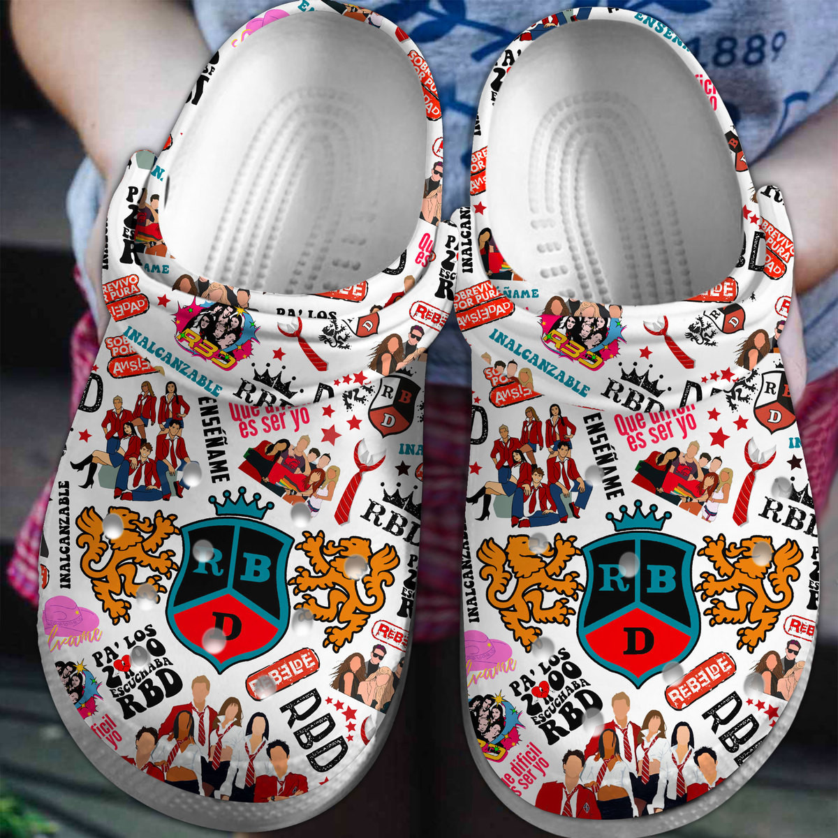 fashionable rbd music white clogs for kids and adults wbwe1